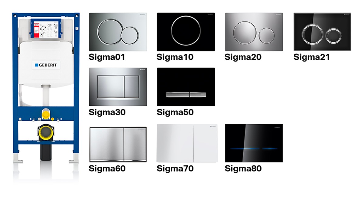 Cassette di risciacquo e placche di comando Geberit Sigma