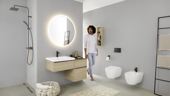 Bagno Geberit iCon con WC e bidet sospesi Bagno Geberit iCon con WC e bidet sospesi
