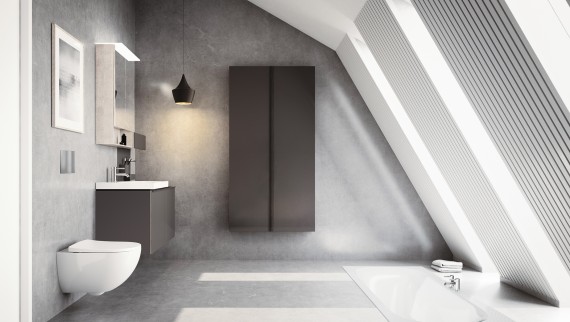 Bagno moderno con tetto spiovente e mobili da bagno Acanto Bagno moderno con tetto spiovente e mobili da bagno Acanto