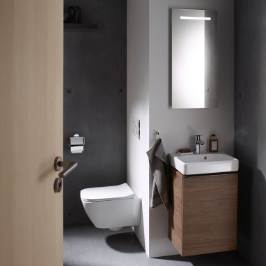 Bagno piccolo con prodotti Geberit Smyle