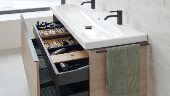 Lavabo Geberit Acanto con mobile a due cassetti