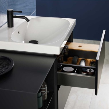 Lavabo Geberit Acanto Mix & Match con mobile sottolavabo Geberit ONE senza sifone