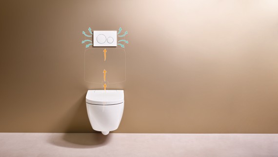 Aspirazione degli odori con Geberit DuoFresh per avere aria pulita in bagno
