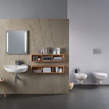 Bagno con vaso, bidet e lavabo Geberit Selnova