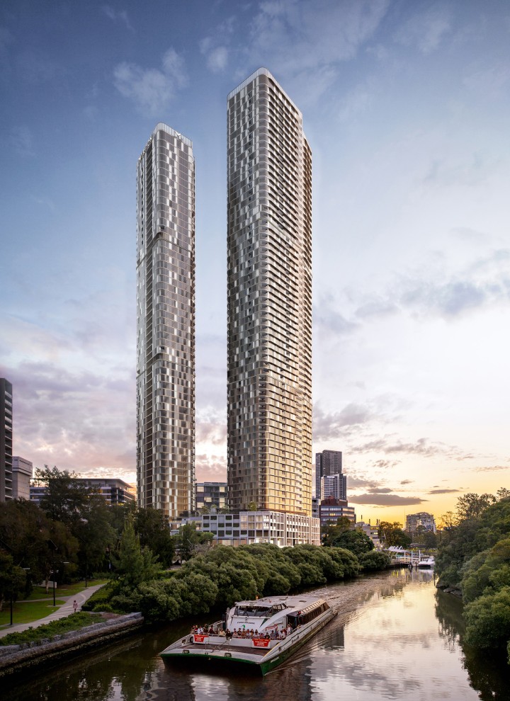 Le due 180 George Towers situate a ovest di Sydney (© Meriton Group)