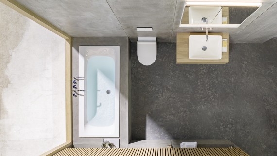Bagno con planimetria di dimensioni ridotte Bagno con planimetria di dimensioni ridotte