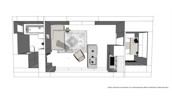 Illustrazione della Tiny House (© Woonpioniers)