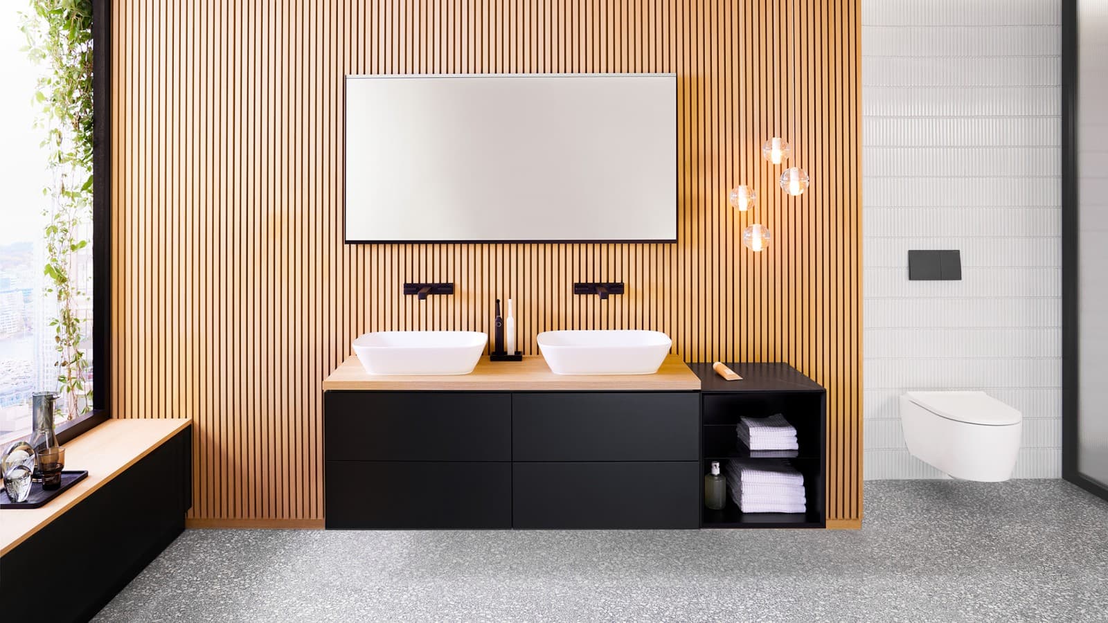Bagno Geberit ONE con lavabo da appoggio (© Geberit) Bagno Geberit ONE con lavabo da appoggio (© Geberit)